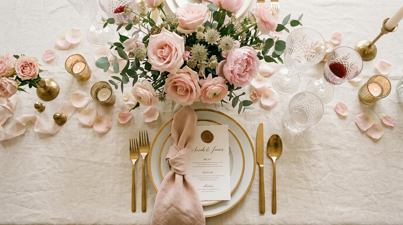 Event styling bruiloft met elegante tafeldecoratie